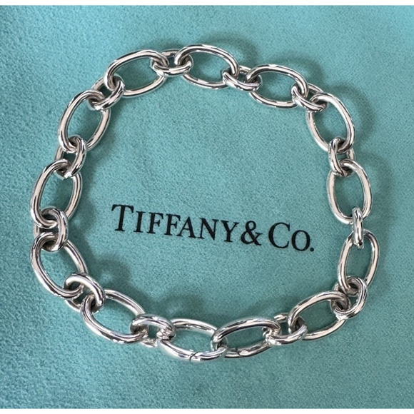 Tiffany & Co Italy 925 Sterling Oval Link 7.5” Clasp Ends - Picture 2 of 13